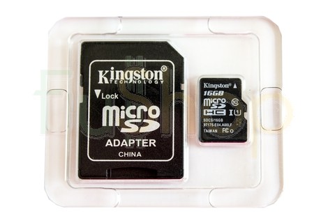 Карта памяти Kingston Canvas Select 16GB micro SDHC (UHS-1) class10 + SD Adapter (SDCS/16GB)