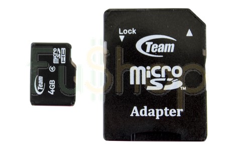 Карта пам’яті Team 4GB micro SDHC class4 + SD Adapter (TUSDH4GCL403/4GB)