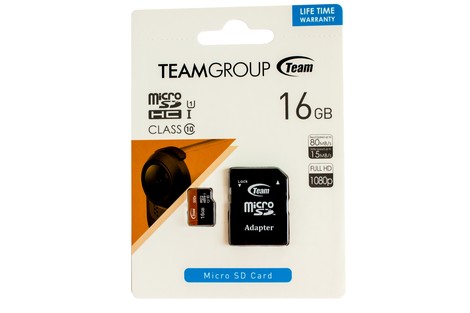 Карта памяти Team 16GB micro SDHC (UHS-1) class10 + SD Adapter (TUSDH16GUHS03/16GB)