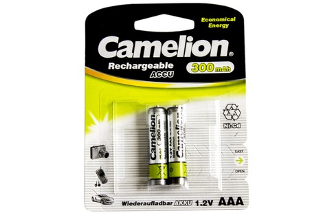 Аккумулятор Camelion AAA 300mAh NiCd (2 шт.) Rechargeable Accu Economical Energy (NC-AAA300BP2)