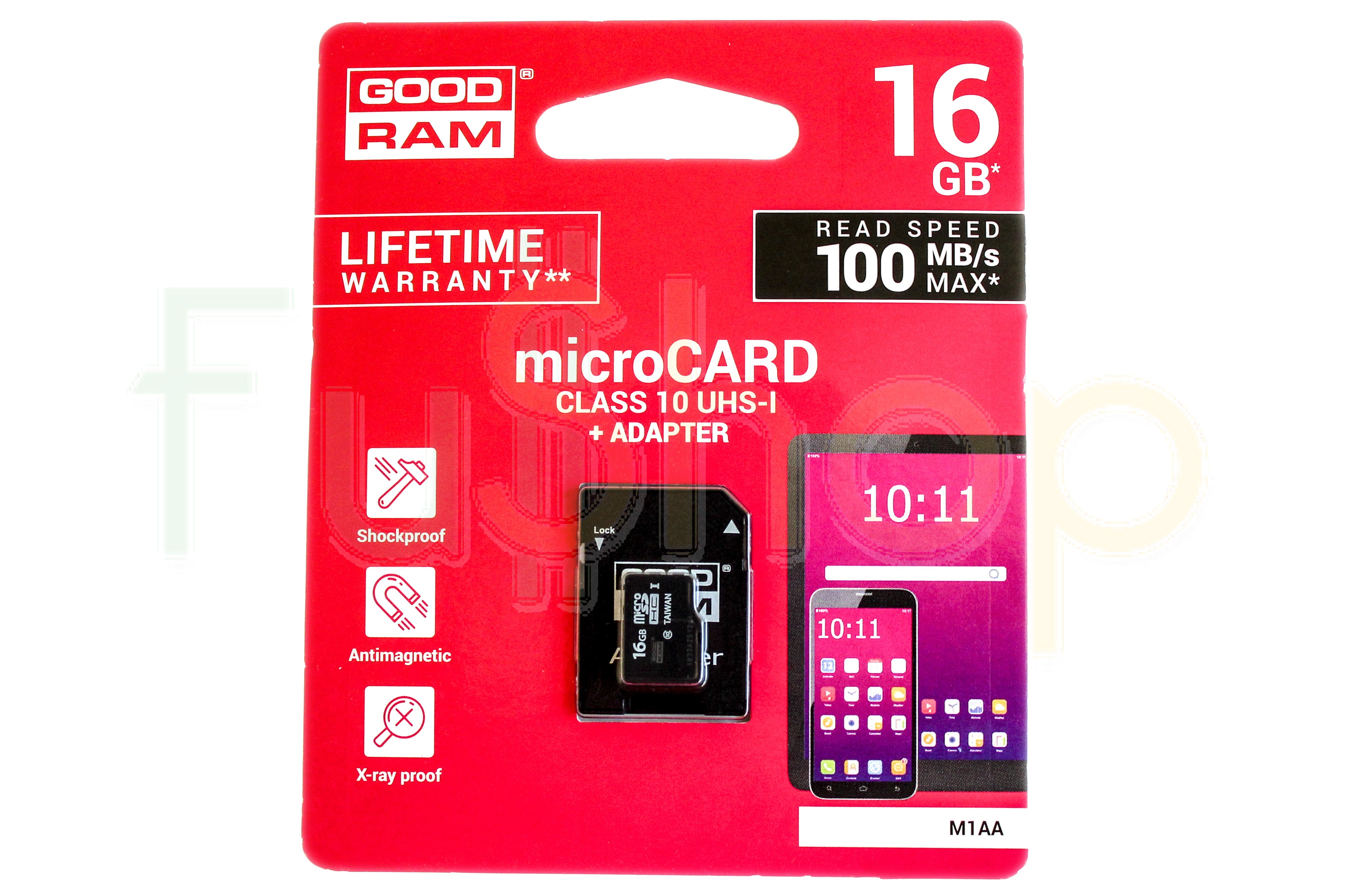 Карта памяти GOODRAM 16GB micro SDHC (UHS-1) class10 + SD Adapter (M1AA/16GB)