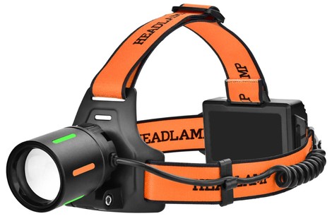 Налобний ліхтар BL-T67-TG (PM10-TG+СОВ), Zoom, Type-C, 3*18650, алюмінієвий корпус