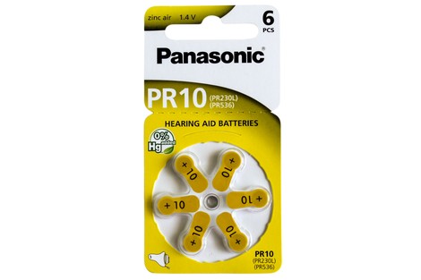 Батарейка Panasonic PR10 Hearing Aid Batteries Zinc Air (PR-230(10)/6LB) [PR230/6LB]