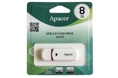 USB-флеш-накопичувач APACER 8GB AH333 White (AP8GAH333W-1)