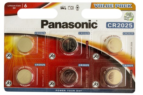 Батарейка Panasonic CR2025 Lithium Coin (CR-2025EL/6BP)