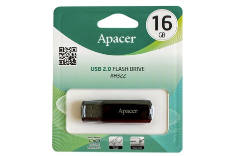 USB-флеш-накопичувач APACER 16GB AH322 Black (AP16GAH322B-1)