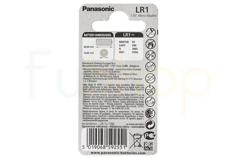 Батарейка Panasonic LR1 Micro Alkaline Cell Power (LR1L/1BE)