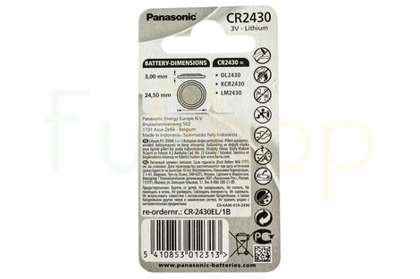 Батарейка Panasonic CR2430 Lithium Coin (CR-2430EL/1B)