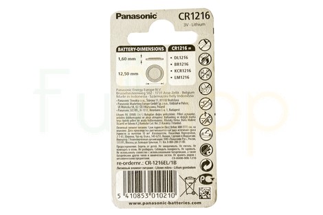 Батарейка Panasonic CR1216 Lithium Coin (CR-1216EL/1B)