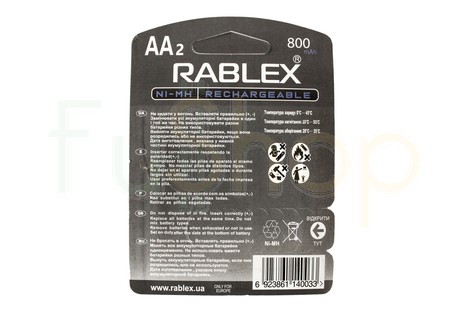 Акумулятор Rablex AA 800mAh Ni-Mh Battery 1.2V (2 шт.)