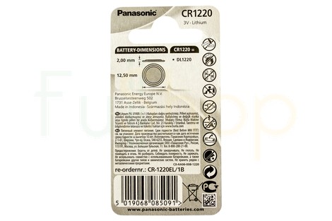 Батарейка Panasonic CR1220 Lithium Coin (CR-1220EL/1B)