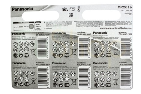 Батарейка Panasonic CR2016 Lithium Coin (CR-2016EL/6BP)