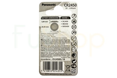 Батарейка Panasonic CR2450 Lithium Coin (CR-2450EL/1B)