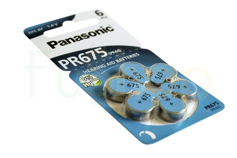 Батарейка Panasonic PR675 Hearing Aid Batteries Zinc Air (PR675(44H)/6LB) [PR675/6LB]