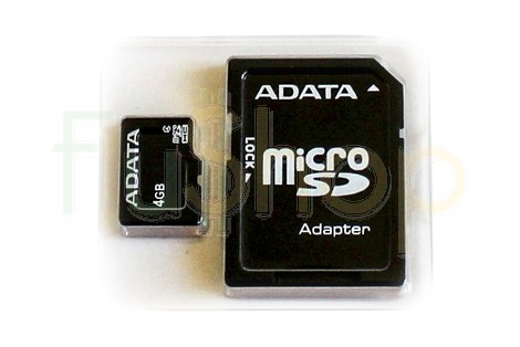 Карта пам’яті ADATA 4GB micro SDHC class4 + SD Adapter (AUSDH4GCL4-RA1/4GB)