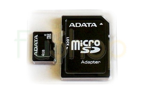 Карта памяти ADATA 4GB micro SDHC class4 + SD Adapter (AUSDH4GCL4-RA1/4GB)