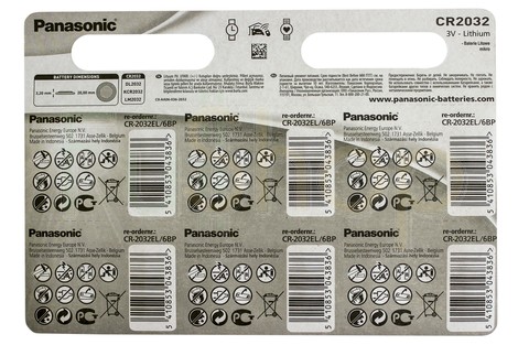 Батарейка Panasonic CR2032 Lithium Coin (CR-2032EL/6BP)