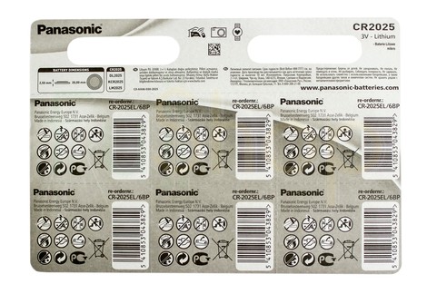 Батарейка Panasonic CR2025 Lithium Coin (CR-2025EL/6BP)