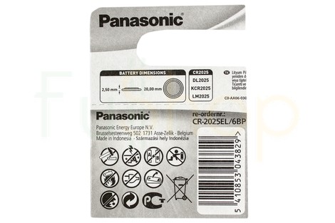 Батарейка Panasonic CR2025 Lithium Coin (CR-2025EL/6BP)