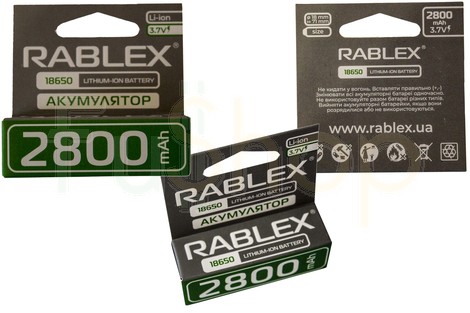 Аккумулятор Rablex 18650 2800mAh Li-ion Battery 3.7V