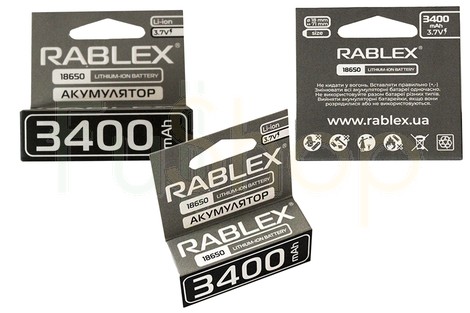 Акумулятор Rablex 18650 3400mAh Li-ion Battery 3.7V