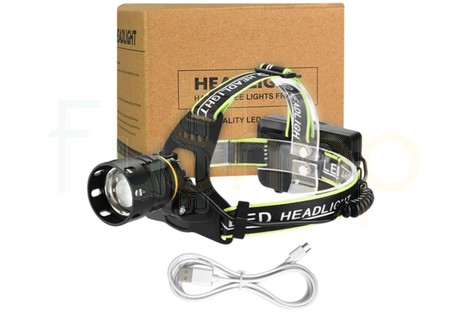 Налобний ліхтар BL-A14-3-P90, Zoom, PB, Type-C, 3*18650, алюмінієвий корпус