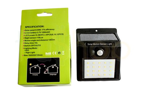 Уличный автономный светильник XF-6009-20SMD Solar Motion Sensor Light (солнечная панель, датчик движения)