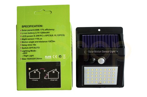 Уличный автономный светильник XF-6014-35SMD Solar Motion Sensor Light (солнечная панель, датчик движения)