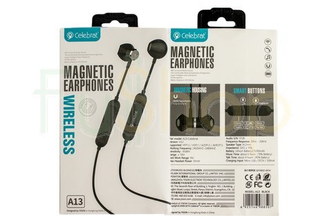 Бездротові вставні Bluetooth навушники Celebrat A13 Wireless Magnetic Earphones