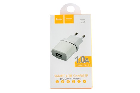 Мережевий зарядний пристрій Hoco C11 Single USB Charger 1.0A