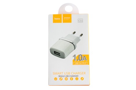 Сетевое зарядное устройство Hoco C11 Single USB Charger 1.0A