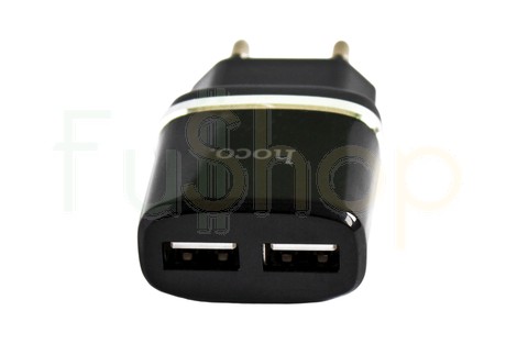 Мережевий зарядний пристрій Hoco C12 Dual USB Charger Type-C 2.4A