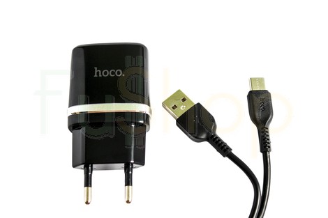 Мережевий зарядний пристрій Hoco C12 Dual USB Charger Type-C 2.4A