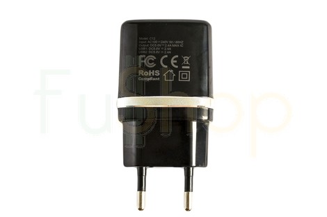 Мережевий зарядний пристрій Hoco C12 Dual USB Charger Type-C 2.4A