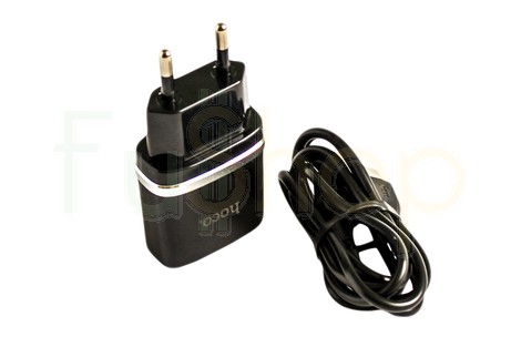 Мережевий зарядний пристрій Hoco C12 Dual USB Charger Type-C 2.4A