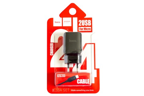 Сетевое зарядное устройство Hoco C33А SET USB Charger Micro 2.4A