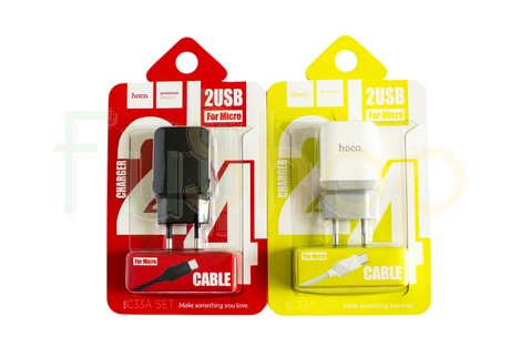 Сетевое зарядное устройство Hoco C33А SET USB Charger Micro 2.4A