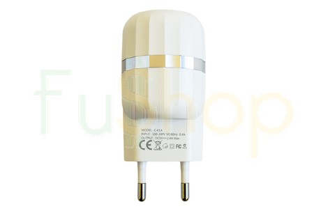 Мережевий зарядний пристрій Hoco C41A Wisdom Dual USB Charger 2.4A 12W