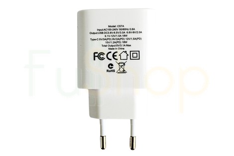 Мережевий зарядний пристрій Hoco C57А PD+QC3.0 Speed Charger 3.0A 18W