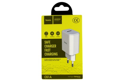 Сетевое зарядное устройство Hoco C61A Victoria Single Port Charger 2.1A