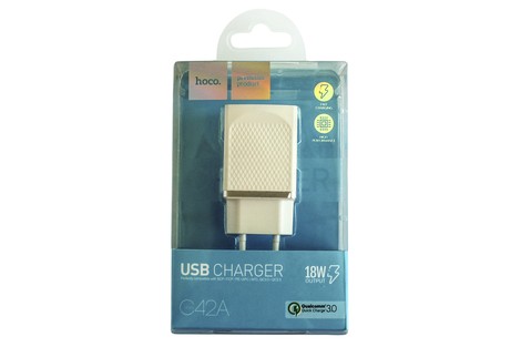 Мережевий зарядний пристрій Hoco C42A Vast Power QC3.0 Single Port Charger 3.0A 18W