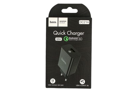 Мережевий зарядний пристрій Hoco DC21A QC3.0 Long Journey Single Port Charger 3.0A 18W