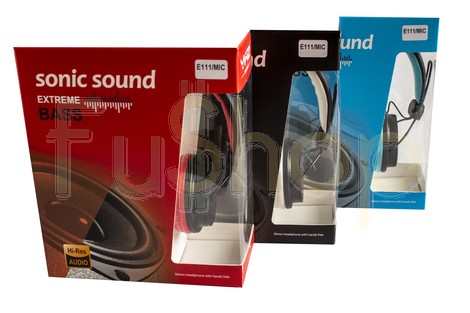 Проводные накладные наушники Sonic Sound E111/MIC Stereo Headphone