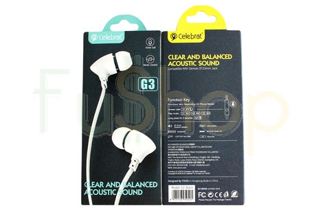 Вакуумные наушники Celebrat G3 Clear and Balanced Acoustic Sound