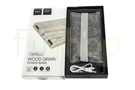 Оригінальний зовнішній акумулятор (Power Bank) Hoco Wood Grain B12В 13000 mAh