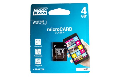 Карта памяти GOODRAM 4GB micro SDHC class4 + SD Adapter (M40A / 4GB)