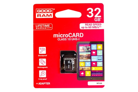 Карта пам’яті GOODRAM 32GB micro SDHC (UHS-1) class10 + SD Adapter (M1АА/32GB)