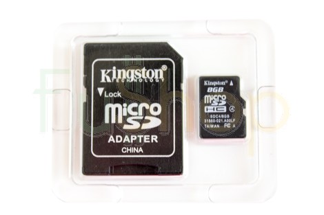 Карта памяти Kingston 8GB micro SDHC class4 + SD Adapter (SDC4/8GB)