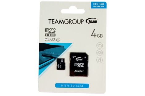 Карта пам’яті Team 4GB micro SDHC class4 + SD Adapter (TUSDH4GCL403/4GB)