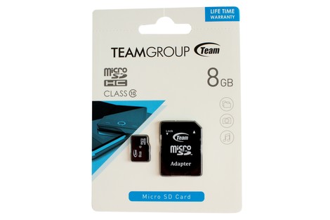 Карта памяти Team 8GB micro SDHC class10 + SD Adapter (TUSDH8GCL1003/8GB)